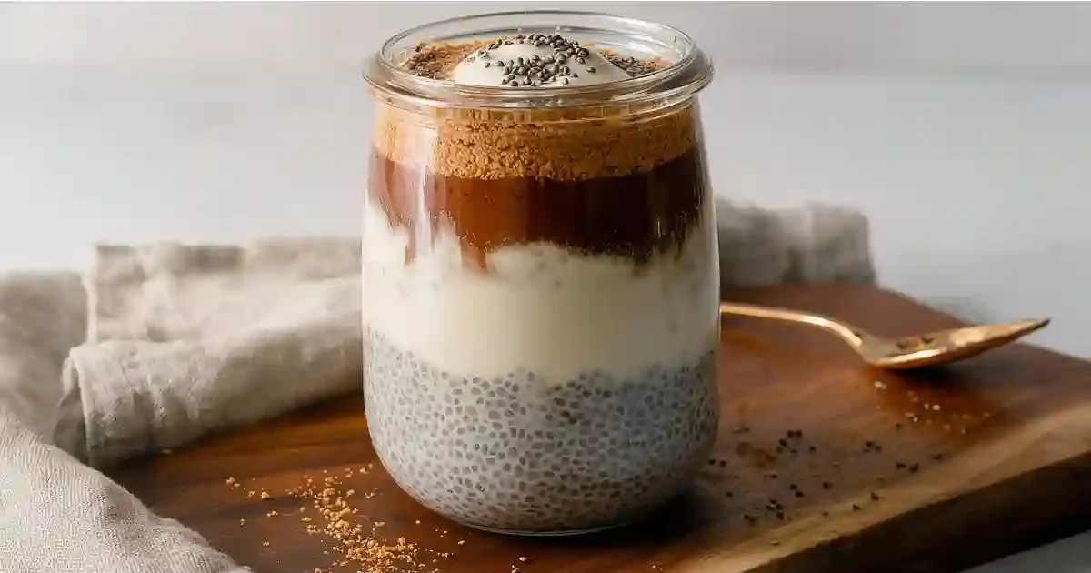 Tiramisu Chia Pudding with Espresso and Cocoa