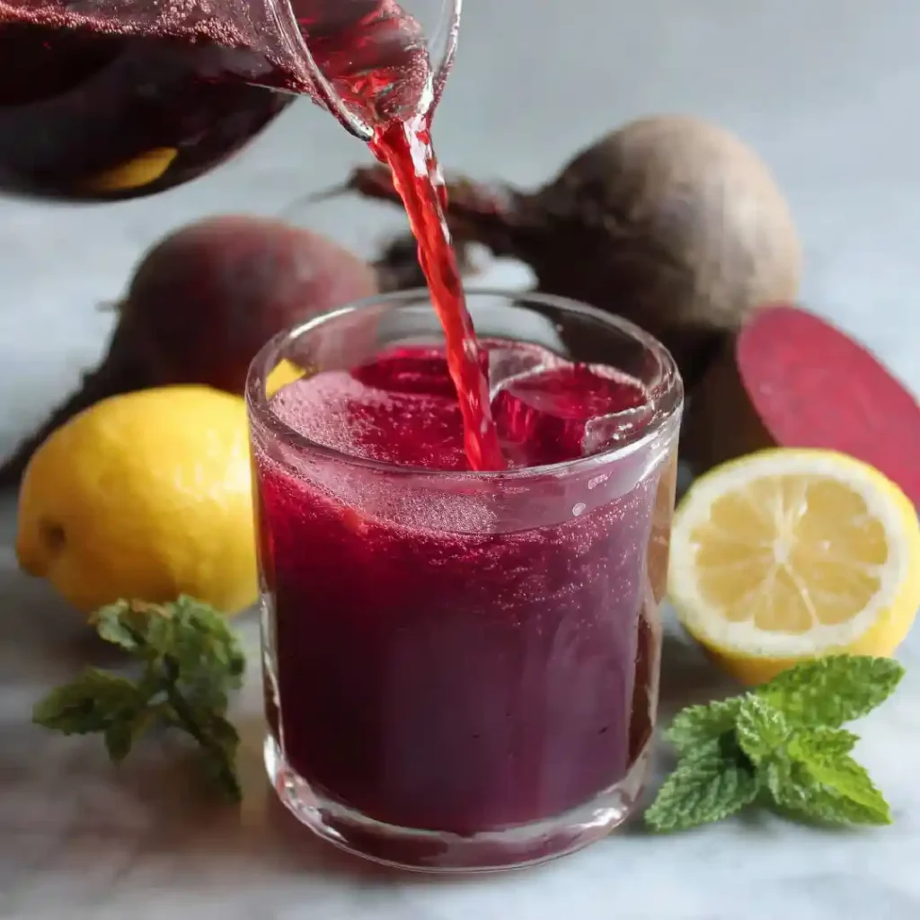 beet lemonade serving