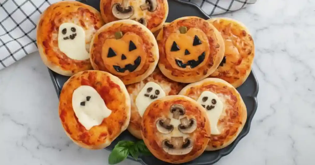 easy mini halloween pizza