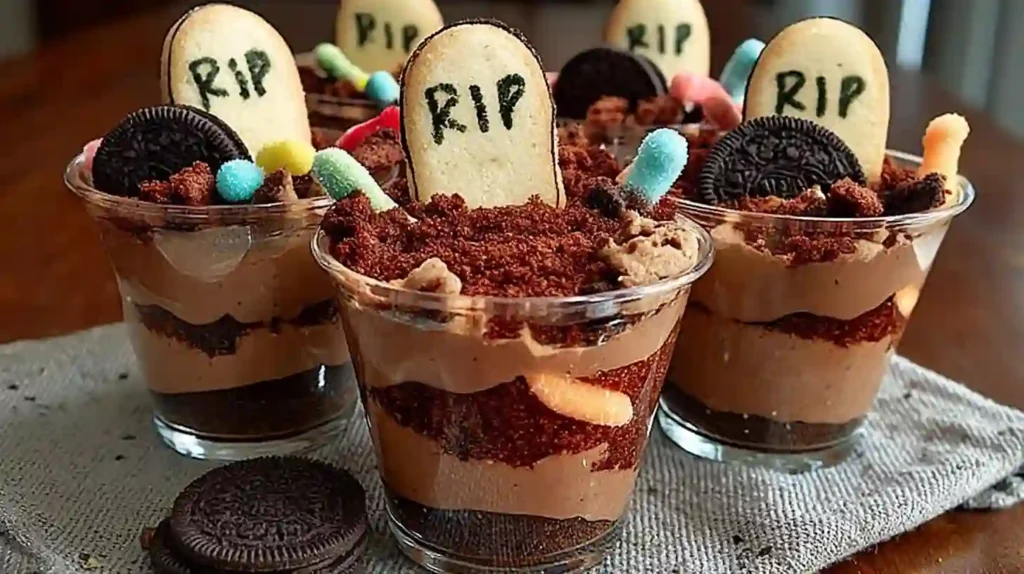 Graveyard Dirt Cups: A Spooky Cute Halloween Dessert Kids and Adults Will Love 1 graveyard dirt cups a spooky cute halloween dessert