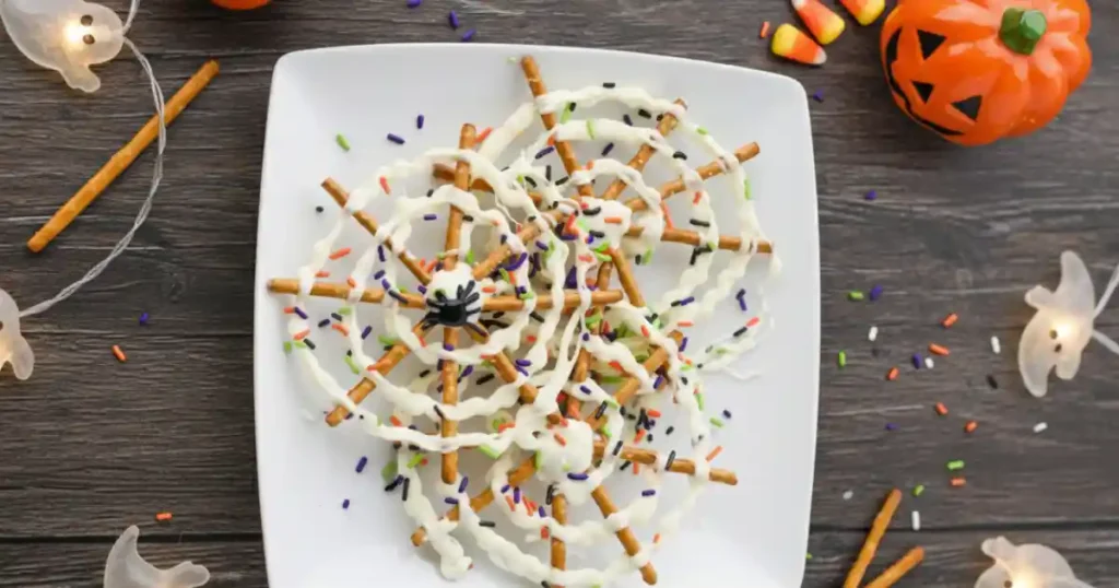 Halloween Chocolate Pretzel Spider Webs: Sweet, Salty, and Spooktacular 1 halloween chocolate pretzel spider webs