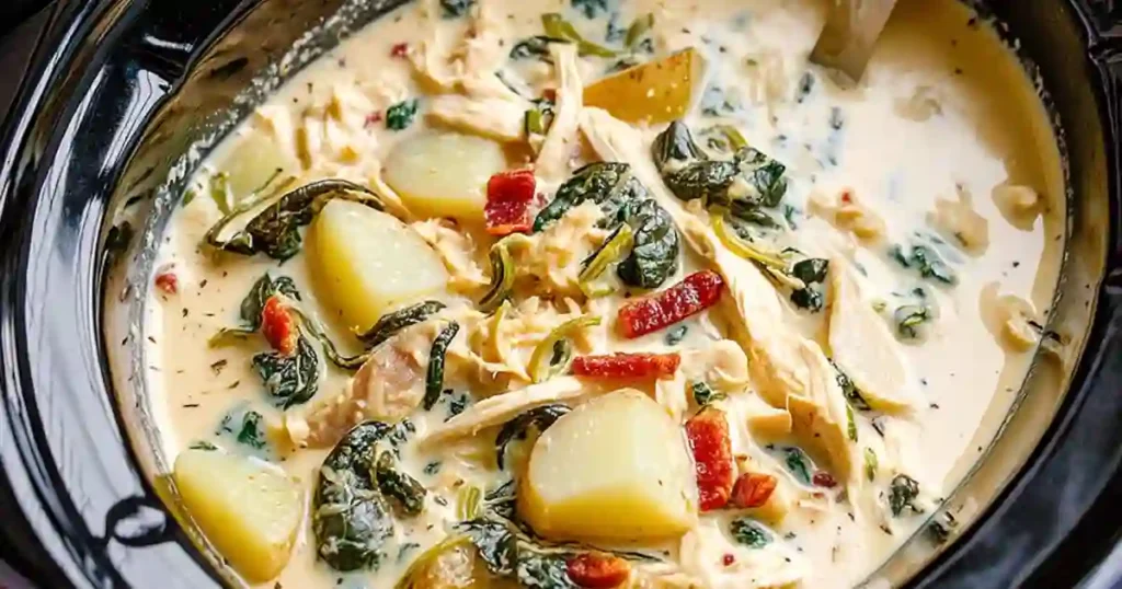 Crockpot Creamy Chicken and Potato Soup 1 crockpot creamy chicken and potato soup
