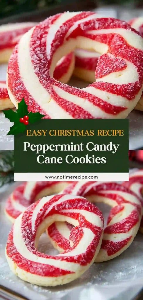 Candy Cane Cookies with Peppermint Swirl 3 pin candy cane cookies with peppermint swirl