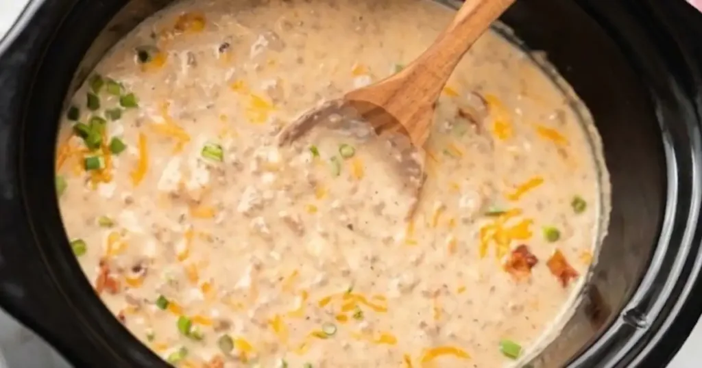 crockpot cheeseburger soup recipe