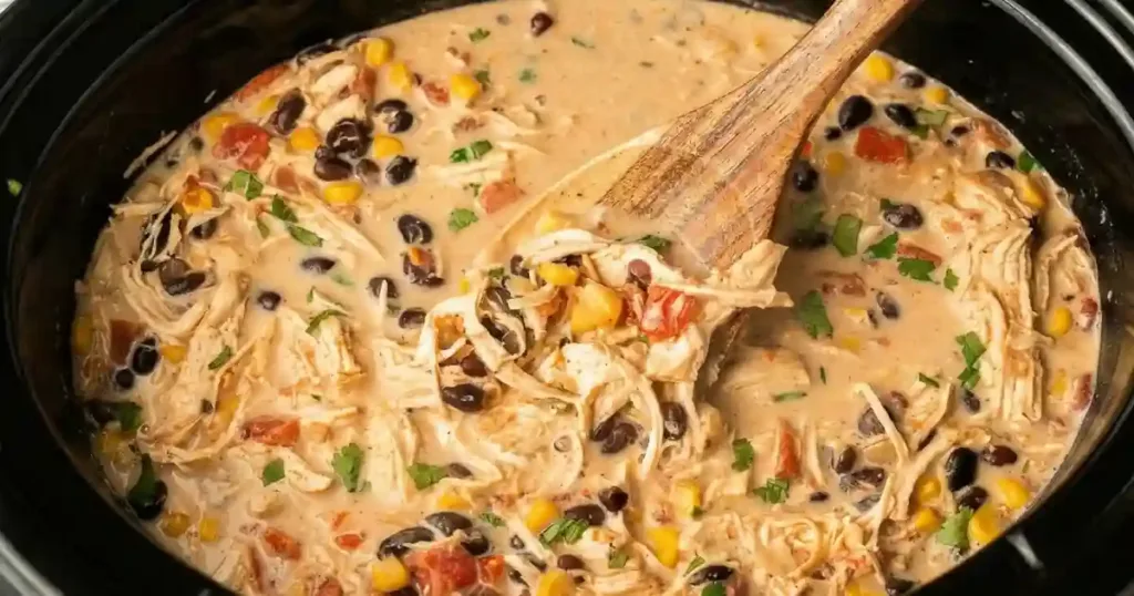 crockpot creamy chicken taco soup recipe