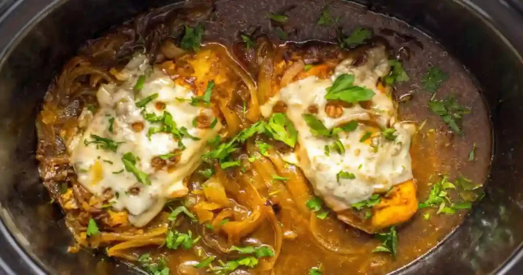 crockpot french onion chicken recipe