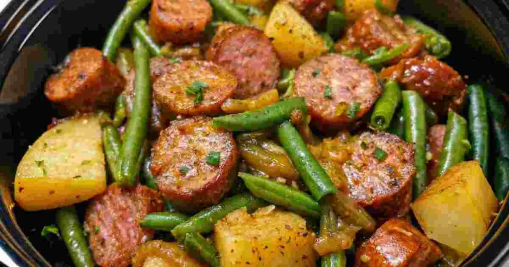 Crockpot Sausage and Green Beans Recipe 1 crockpot sausage and green beans recipe