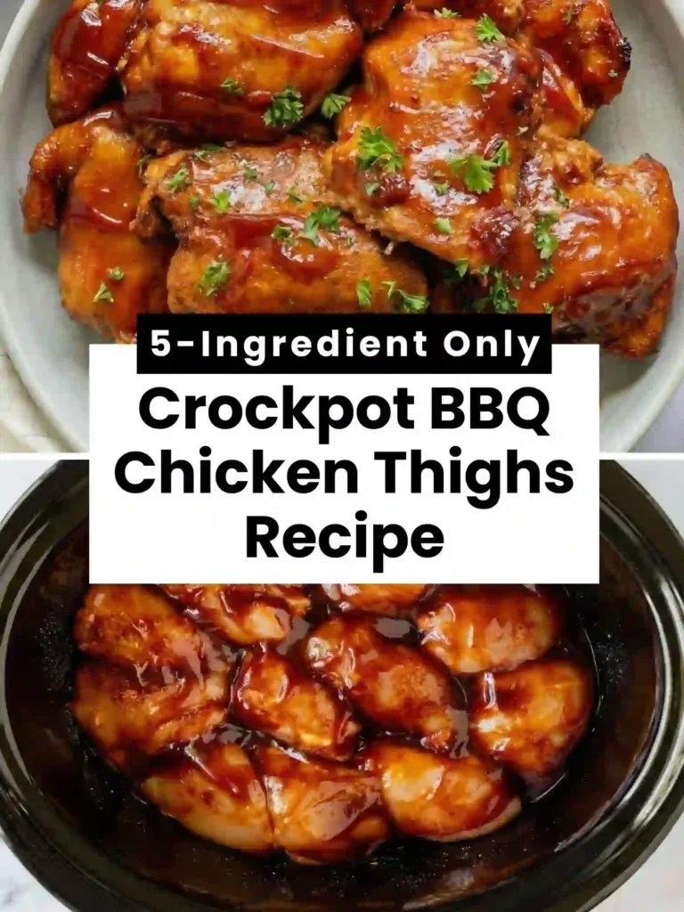 5-Ingredient Slow Cooker BBQ Chicken Thighs Recipe 3 pin 5 ingredient slow cooker bbq chicken thighs recipe
