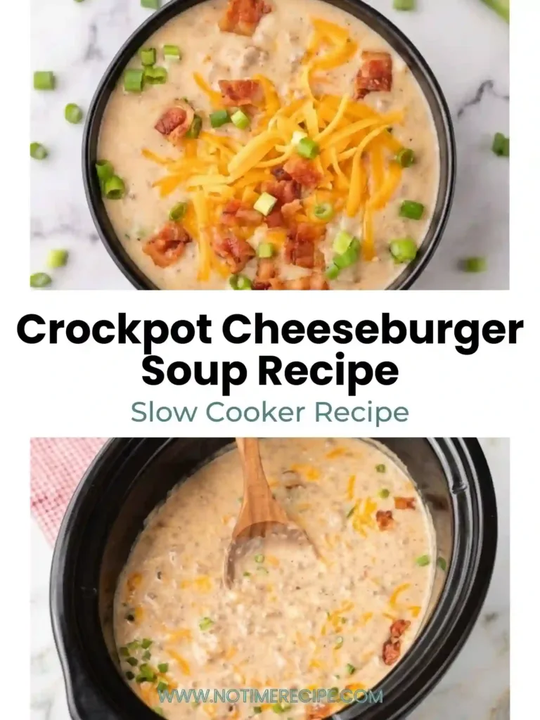 pin crockpot cheeseburger soup recipe
