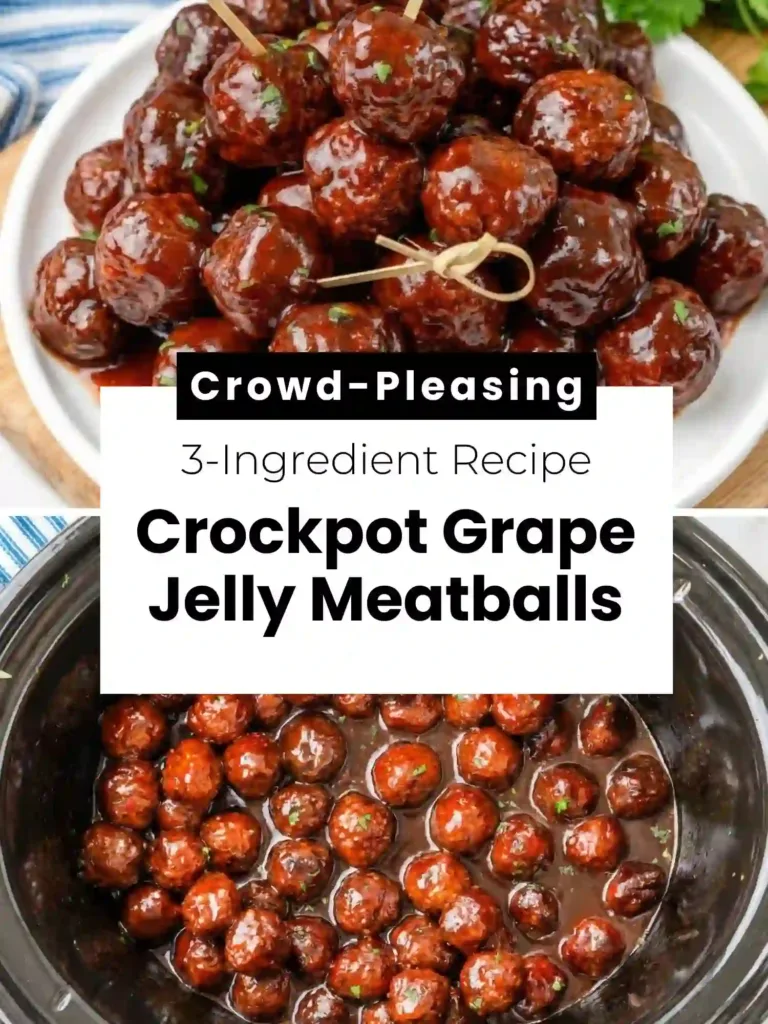 pin crockpot grape jelly meatballs recipe