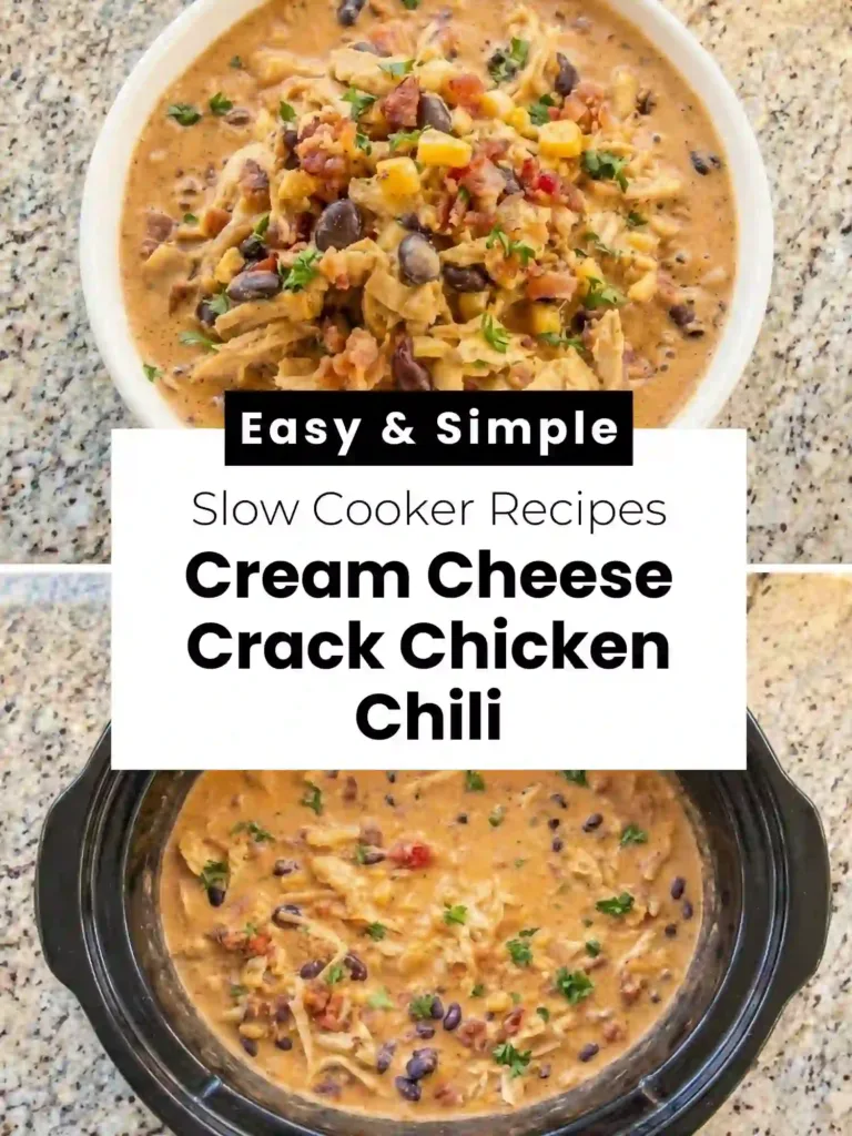 pin slow cooker cream cheese crack chicken chili recipe