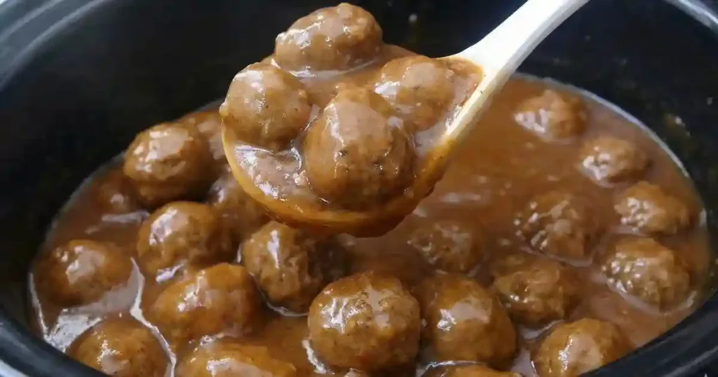 Slow Cooker Meatballs and Gravy Recipe 1 slow cooker meatballs and gravy recipe