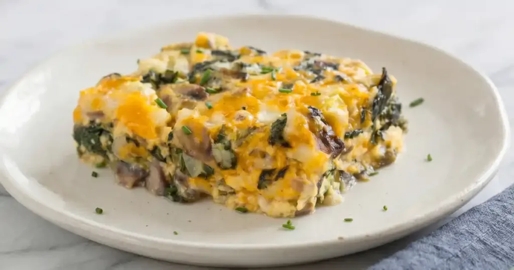 Spinach Mushroom Egg Breakfast Casserole Recipe 1 spinach mushroom egg breakfast casserole