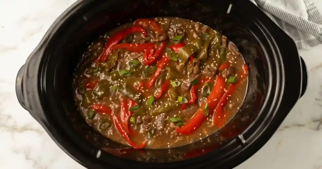 CrockPot Pepper Steak Recipe 1 crockpot pepper steak recipe