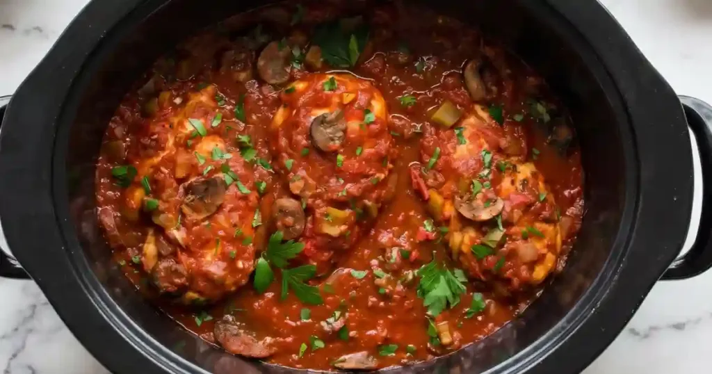 Slow Cooker Chicken Cacciatore 1 slow cooker chicken cacciatore