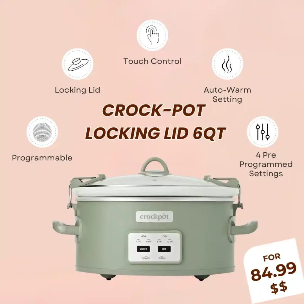 Slow Cooker Creamy Tuscan Chicken Orzo 2 crock pot locking lid 6qt cook